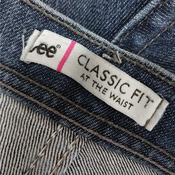 NWT! LEE JEANS! HIGH WAIST, STRAIGHT LEG STRETCH BLUE DENIM CLASSIC JEANS! SZ 12 - Picture 7 of 10